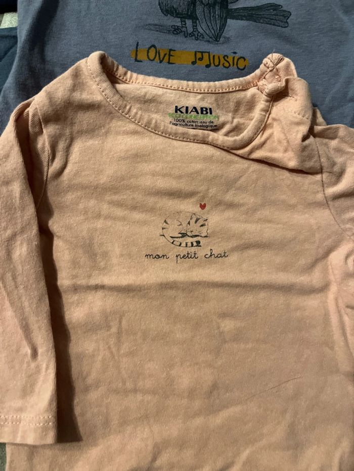 Lot tee-shirts manches longues fille 3 mois - photo numéro 2