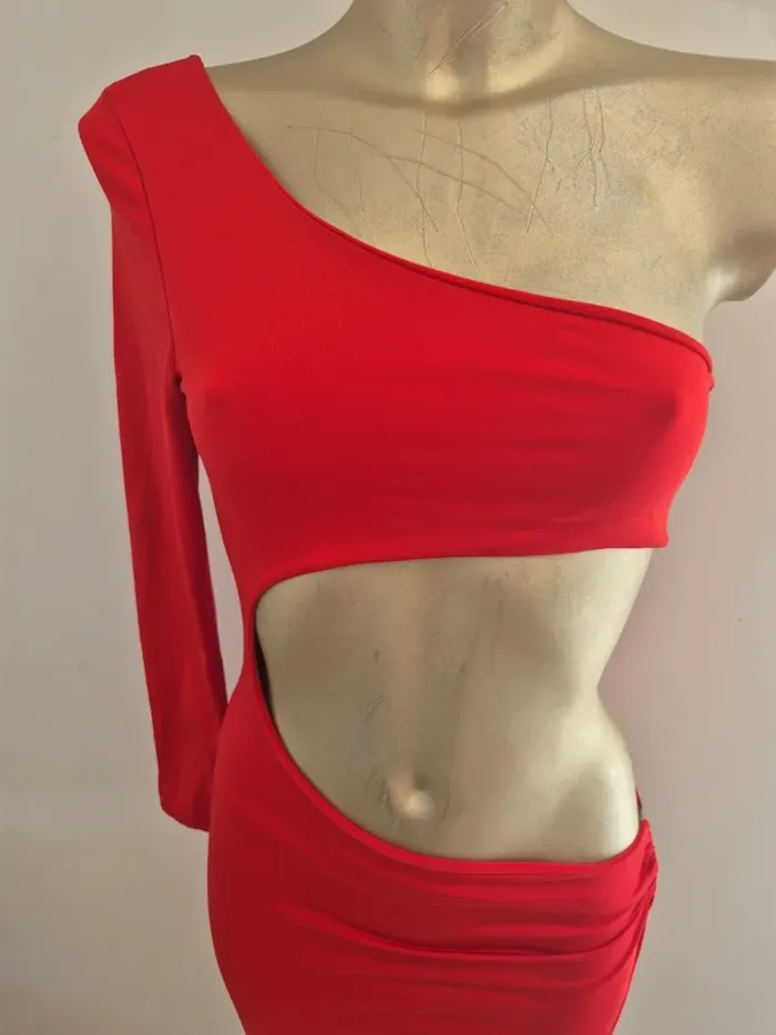 Robe originale été rouge taille s - photo numéro 5