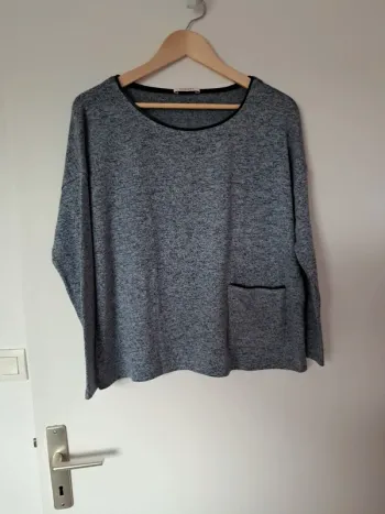 Pull mi saison bleu chiné
