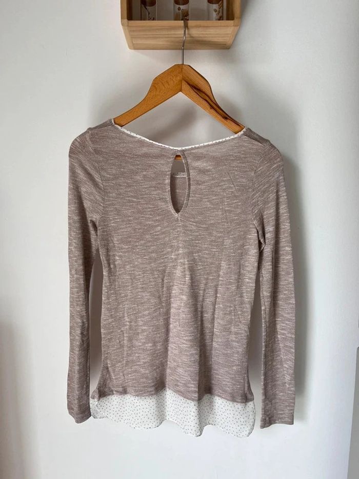 Haut taupe manches longues Camaïeu - photo numéro 4