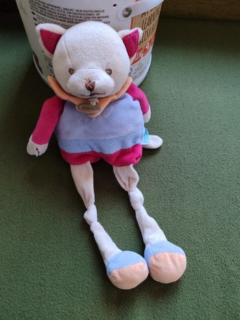 Doudou chat baby nat' rose violet