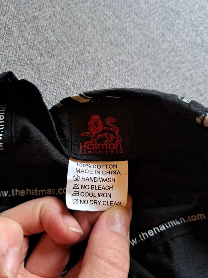 Casquette noir Hatman motif micros vintages blancs - photo numéro 5