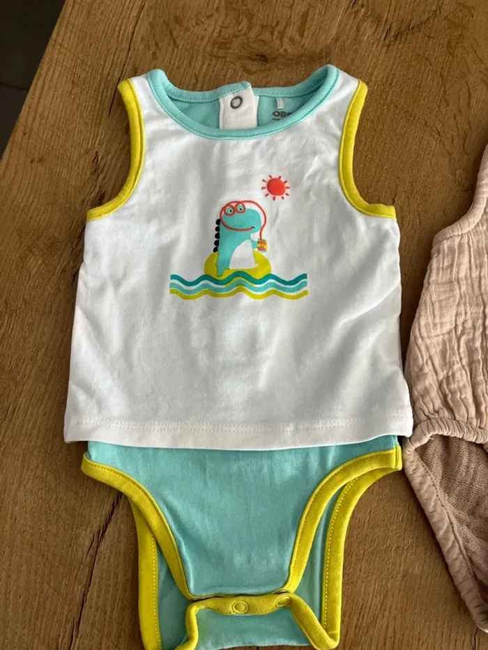 Combinaison bloomer 1 mois gaze de coton - photo numéro 3