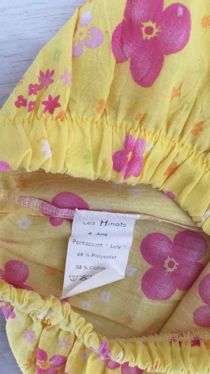 Pantacourt été jaune fleuri 4ans Les Minots - photo numéro 3