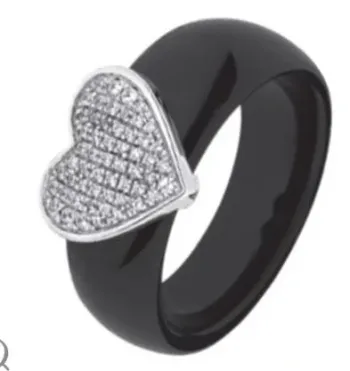 Bague noire coeur