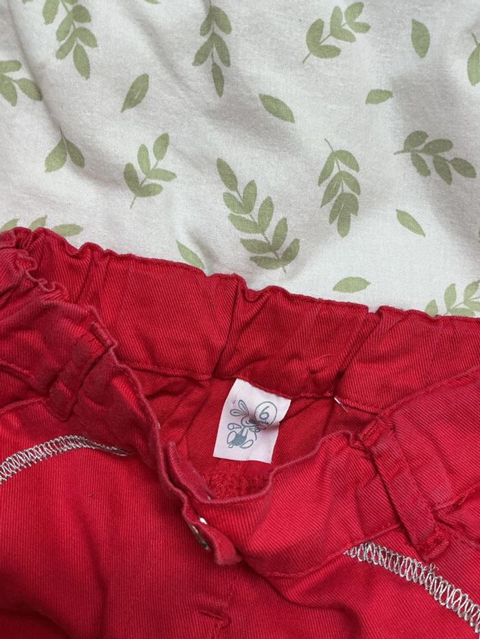 pantalon léger rose/rouge u tout petits taille réglable 6 mois - photo numéro 5