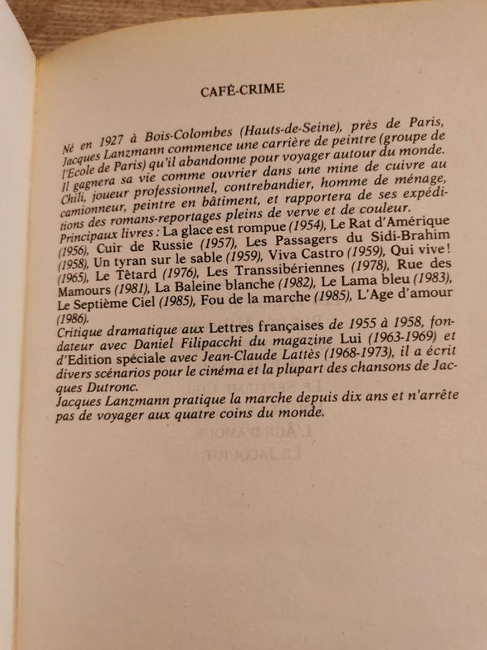 Café-crime - Jacques Lanzmann - photo numéro 3