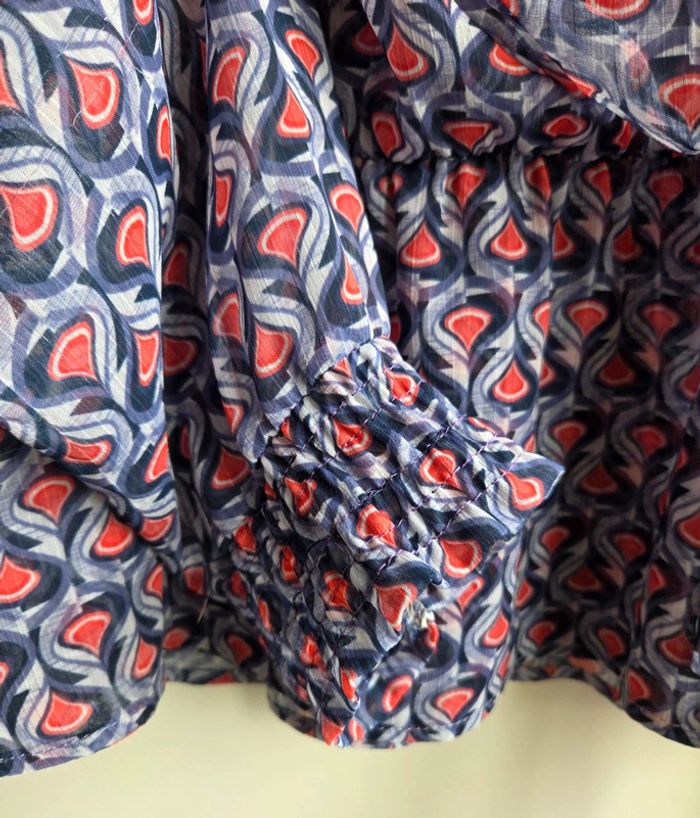 Blouse cache-coeur imprimé géométrique Versia - taille XS - photo numéro 2