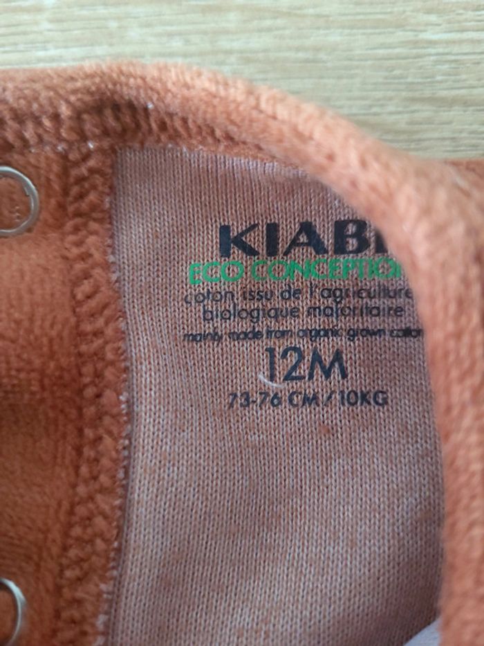 Pyjama velour renard 12 mois - photo numéro 3