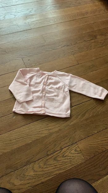 Gilet rose pale 6 mois bout’chou