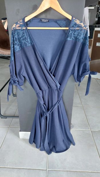 Robe cache cœur bleu marine XL