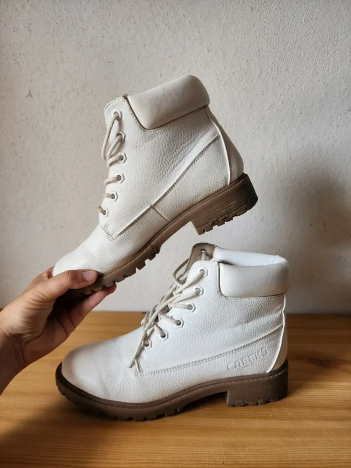 Bottines blanches Creeks T.39 - photo numéro 3