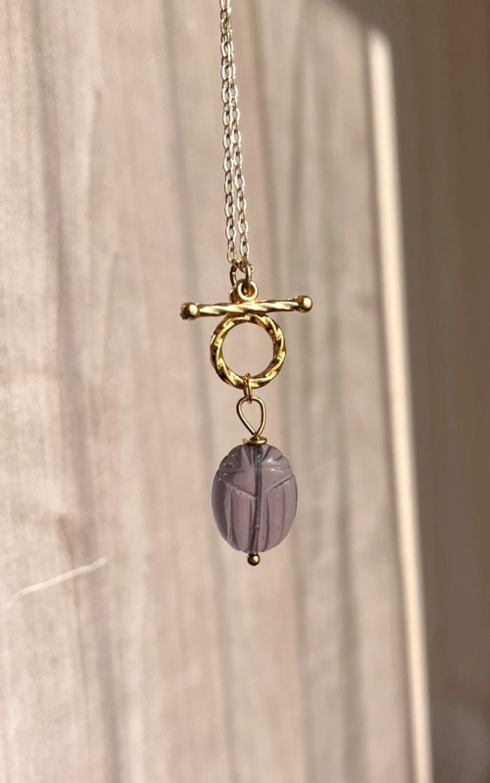 Collier talisman scarabée Améthyste - photo numéro 3