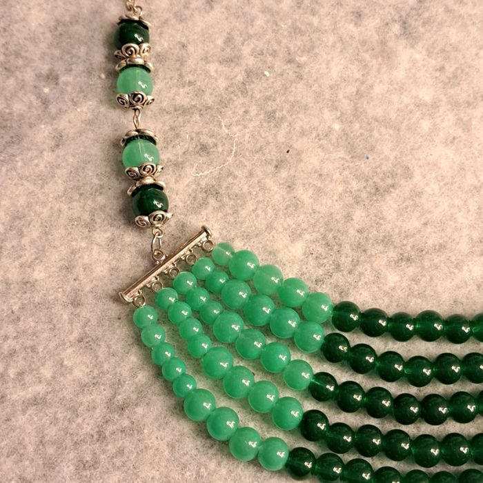 Collier chic multi rang vert - photo numéro 9