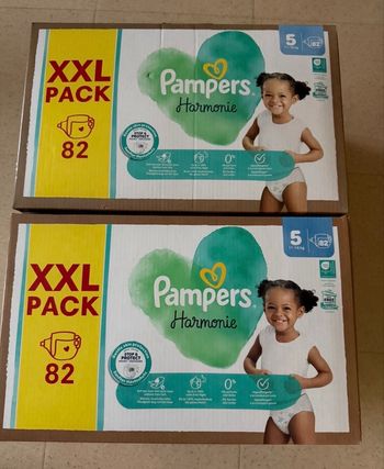 Lot de 164 couches Pampers harmonie taille 5