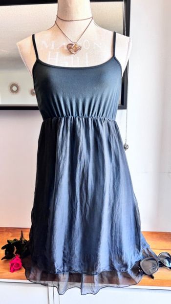 Robe débardeur mousseline noire JS millenium taille 34 xs