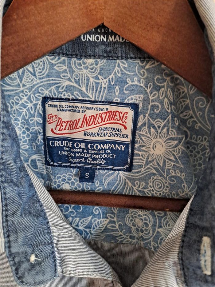 Chemise homme bleu rayé blanc petrol industries Taille S - photo numéro 4