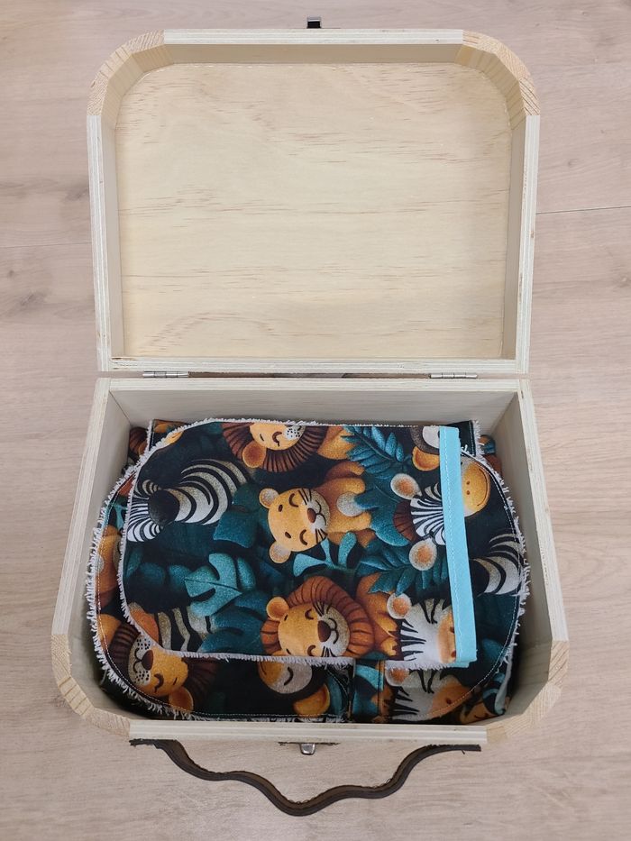 Coffret de naissance tissu jungle fait main - photo numéro 7