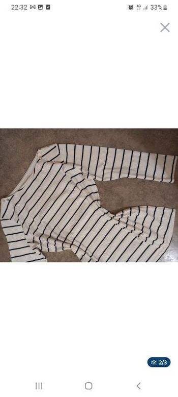 t shirt marinière 100 coton fabriqué en france manche 3/4