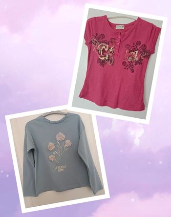 Lot de 2 tee-shirts fille en 6 ans 116 cm