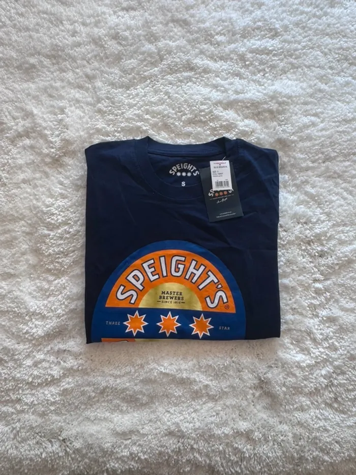 T-shirt Speight’s Gold Medal Ale – Bleu marine – Taille S – Neuf étiquette