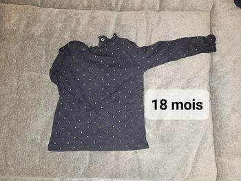 T-shirt fille bleu à pois