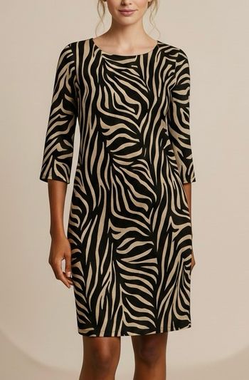 Robe d’hiver imprimée, animal très branchés doré noir femme M Zara basic
