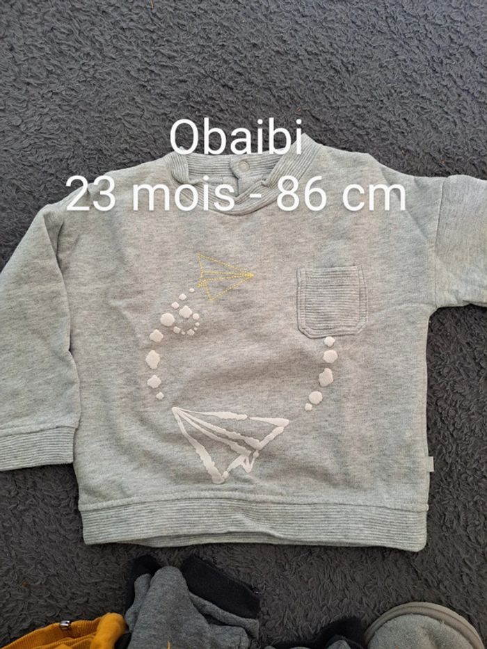 Pull gris obaibi 86 cm