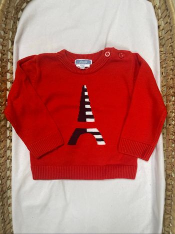 Pull Jacadi garçon Tour Eiffel idéal Noël
