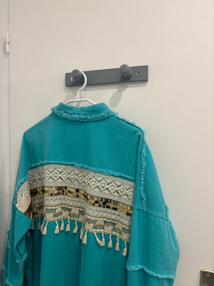 veste bleue, taille unique, flamant rose - photo numéro 8