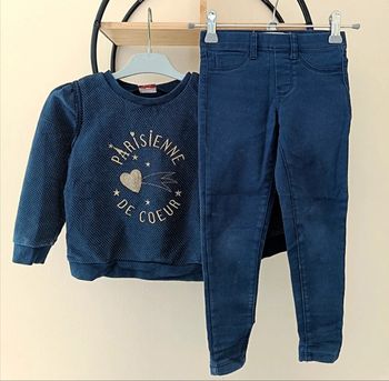 4 ans ensemble sweat tape a l'oeil et pantalon denim&co (3-4 ans)