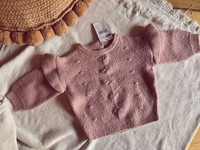 Pull en maille rose volant neuf gemo - photo numéro 2