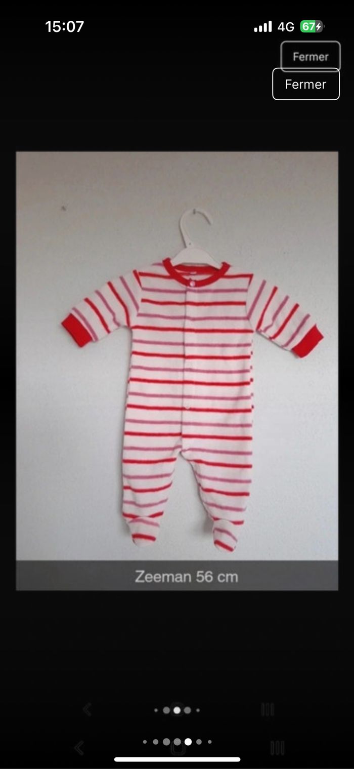 Lot de vêtements bébé 1 mois 56cm - photo numéro 5