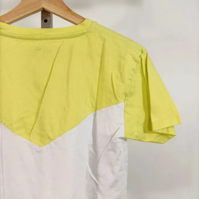 Crop top Ellesse bicolore jaune et blanc - 100% coton été Tshirt femme Femme - Taille S A639 - photo numéro 9
