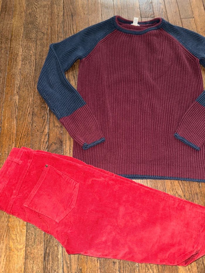 Pull okaidi et pantalon velour Monoprix  14 ans - photo numéro 2
