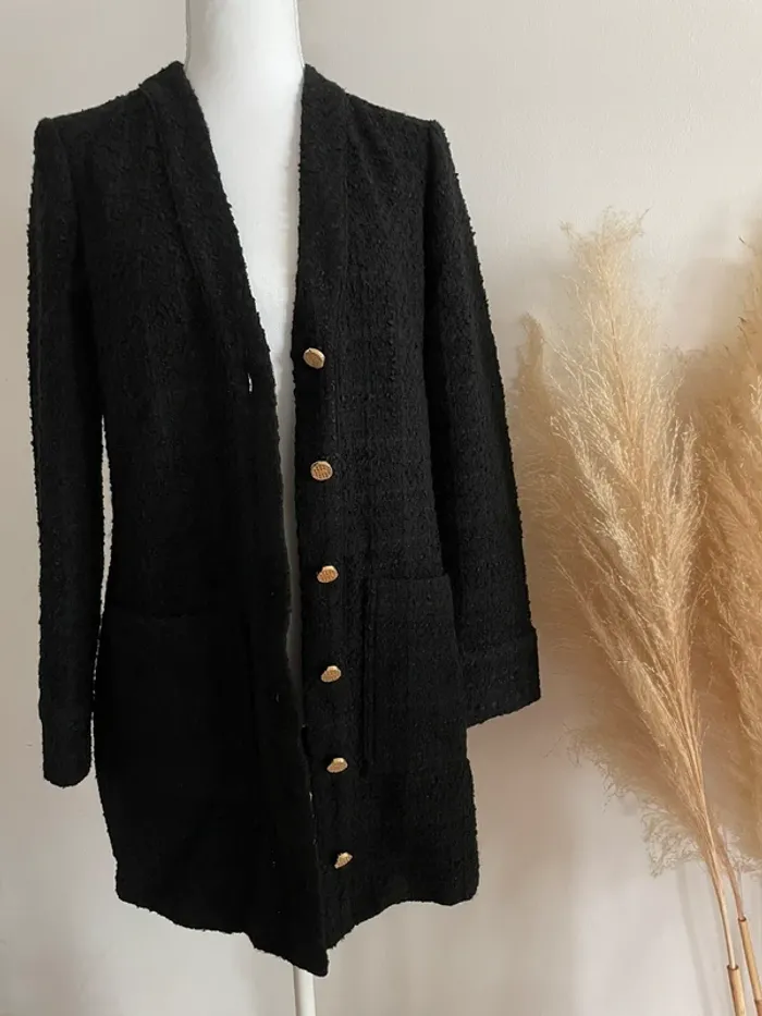 Zara robe Veste blazer tailleur texturé taille XS - photo numéro 4