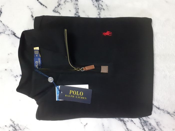 Pull half zip Ralph Lauren - Taille XL - Couleur noir logo brodé rouge - Neuf - photo numéro 1