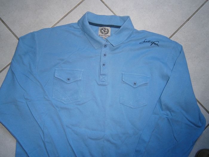 Polo ML bleu ciel SCOTT ET FOX Taille 2XL - photo numéro 3