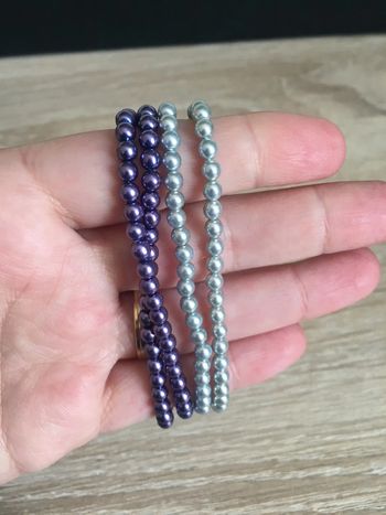 Lot 4 bracelets à perles élastique