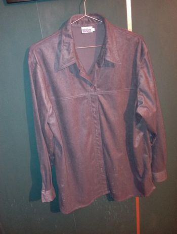 Veste chemise suédine gris foncé