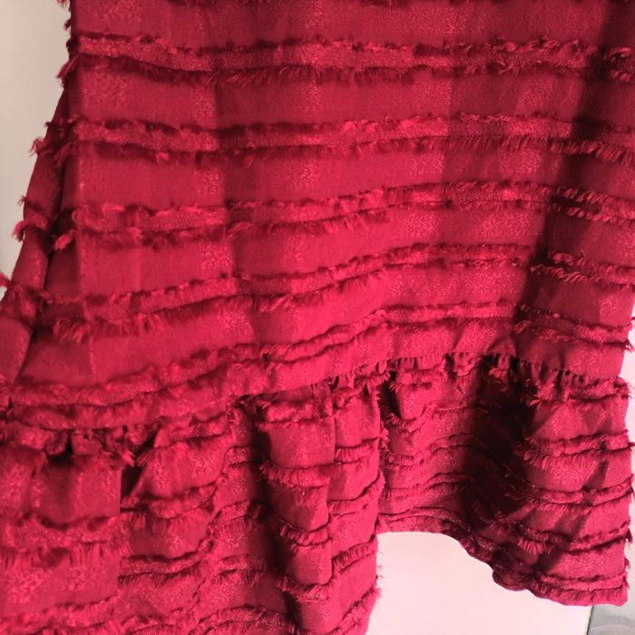 Jolie robe casual T40 à franges bordeaux ..polyester - photo numéro 8