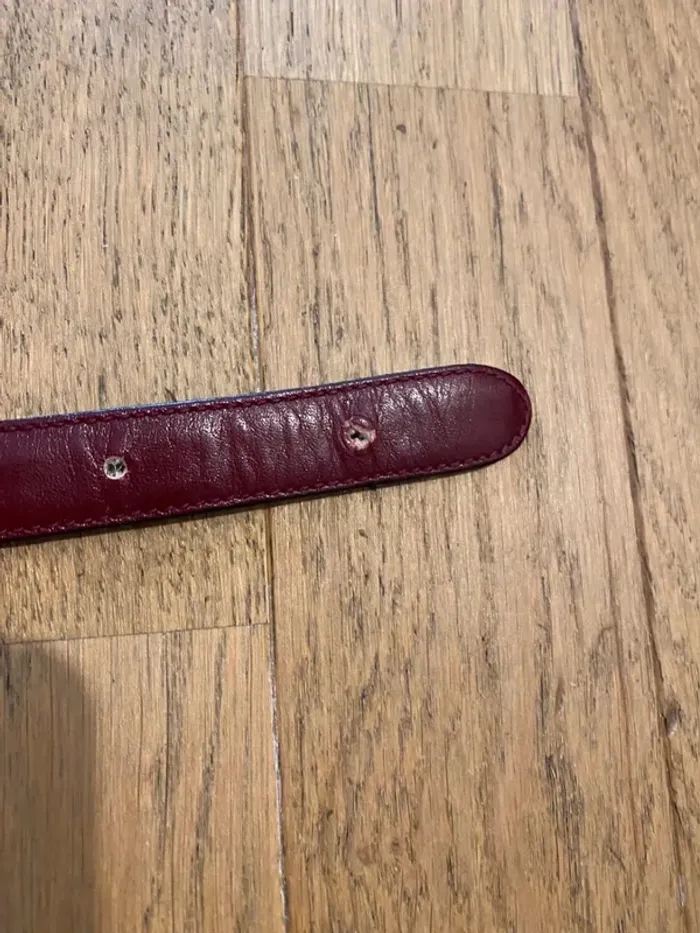 Ceinture en cuir bordeaux Celine Triomphe vintage - photo numéro 5