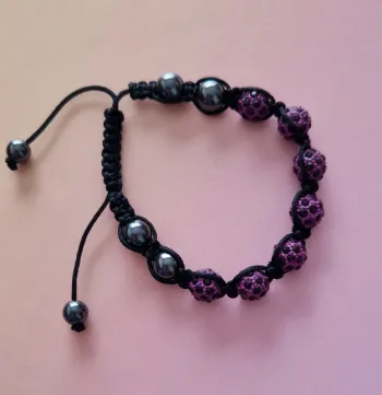 Bracelet perles violettes