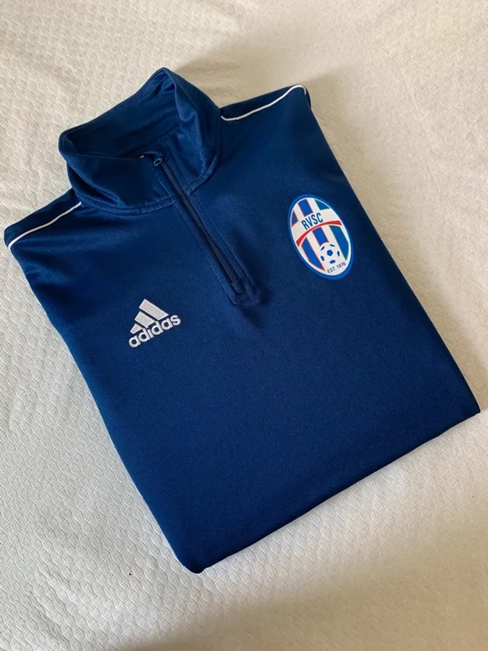 Haut de sport Adidas zippé bleu marine - rvsc est 1976