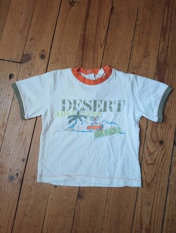 T-shirt manches courtes blanc Safari 18 mois garçon