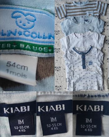 Lot de Tee-Shirt garçon taille 1 mois