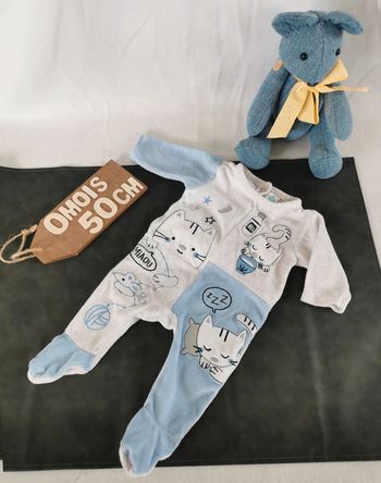 Pyjama 👣 velours, Tex, 0mois, grenouillère