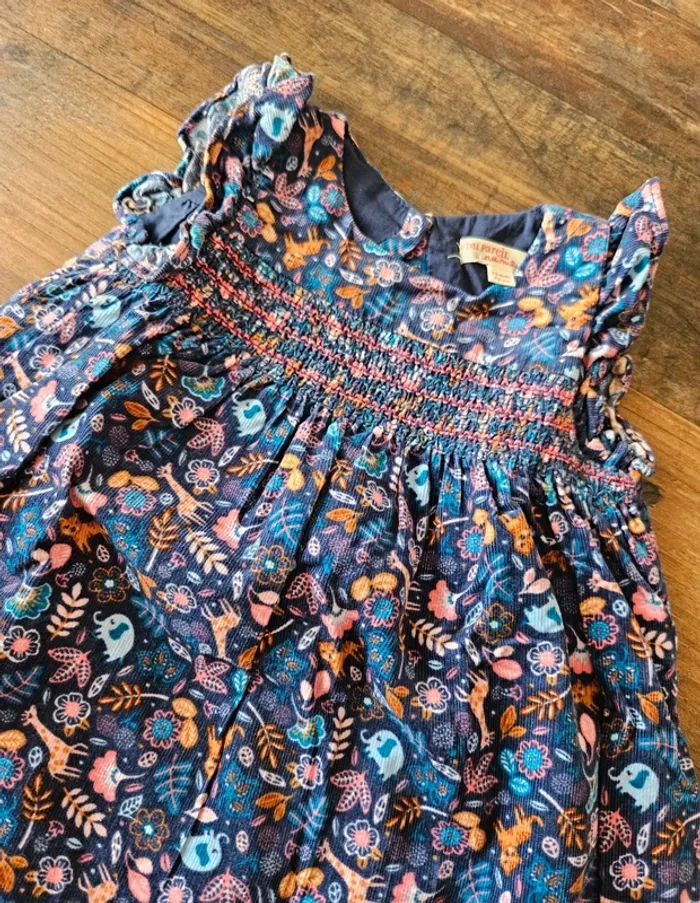 Robe velours DPAM 12mois bébé fille - photo numéro 2