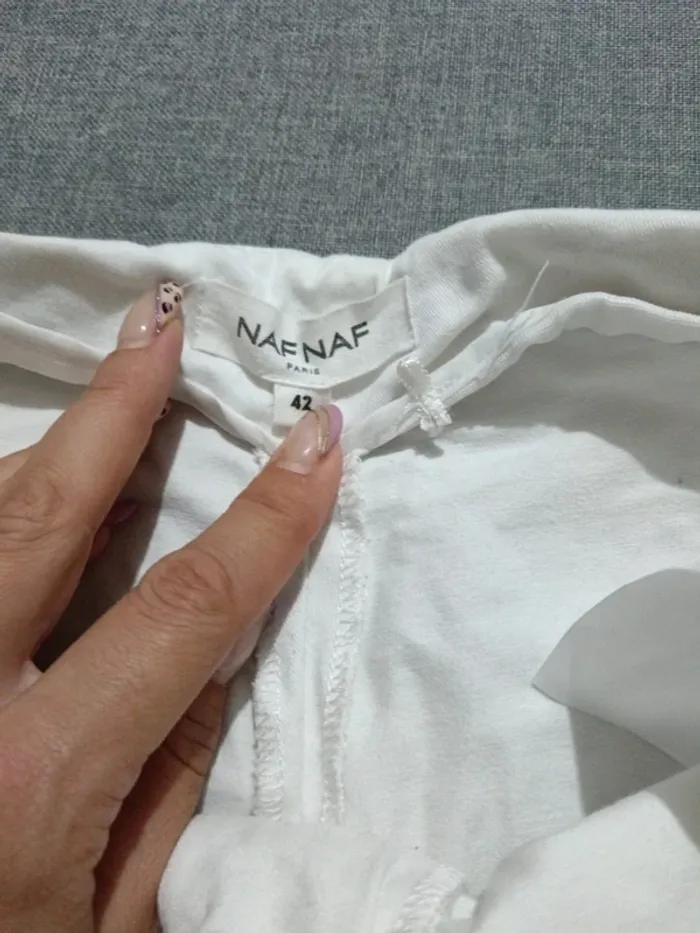C61 pantalon blanc NafNaf 42 - photo numéro 3