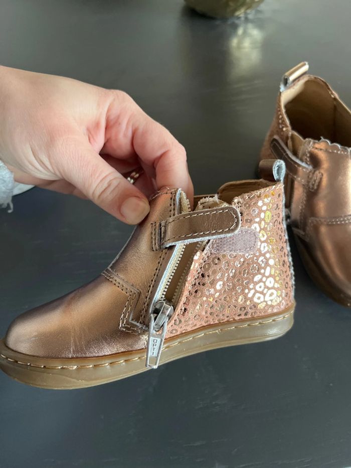 Bottines bébé filles or rose 22 - photo numéro 6